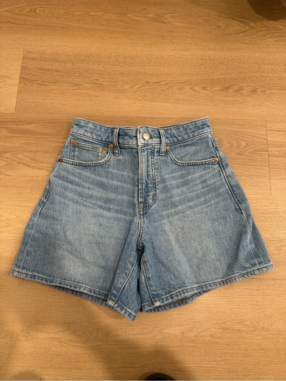 Madewell Light Blue High-Rise Denim Shorts